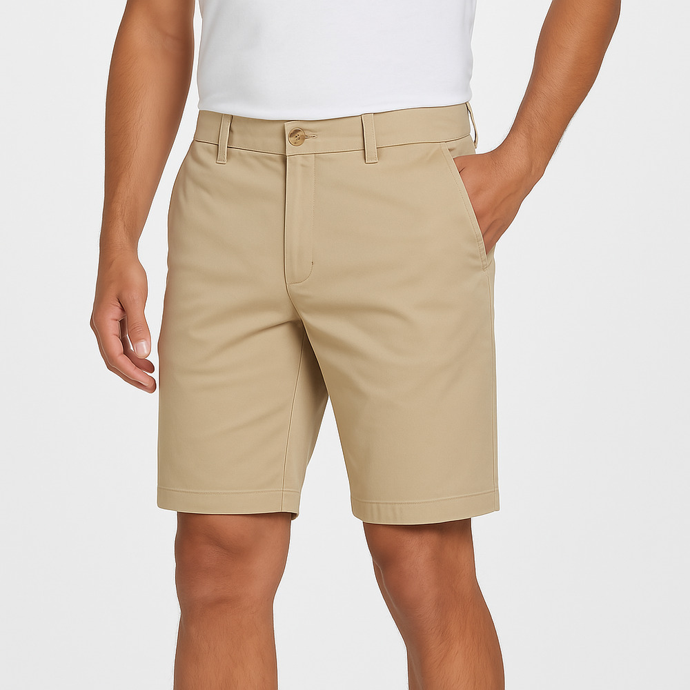 IZOD Saltwater Beige Button‎ Closure Side Pockets Classic Shorts